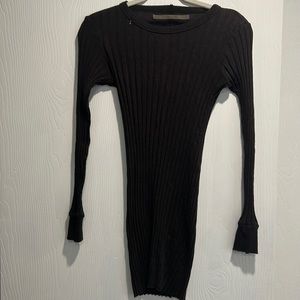 Enzo Costa ribbed brown long sleeve dress size small